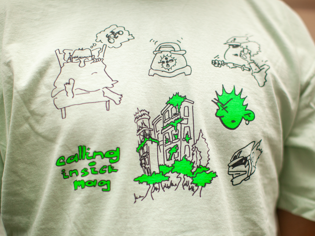CALLING IN SICK SKETCHY T-SHIRT