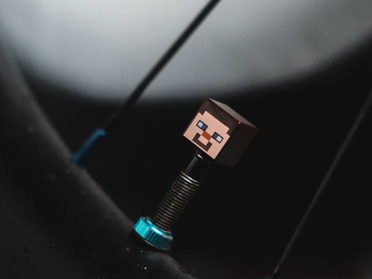 BRICK CAPS - PRESTA TYRE VALVE CAPS - MINECRAFT STEVE