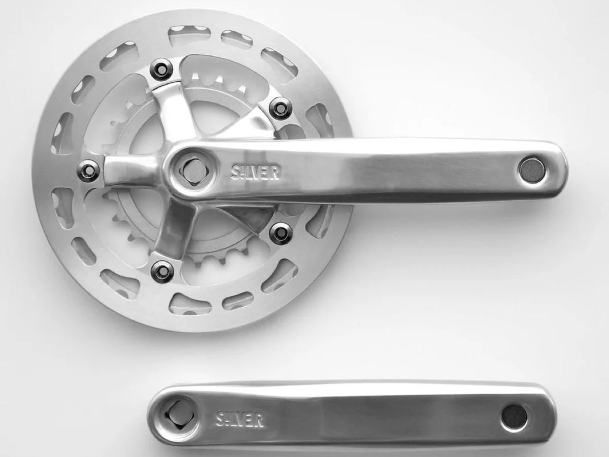 RIVENDELL CRANK SET - SILVER1 - WIDE/LOW DOUBLE 38X24 (WITH GUARD)