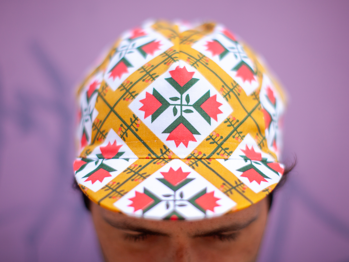 RON'S BIKES LARON'S TULIPS AND HOLLY CAP - BARN QUILT