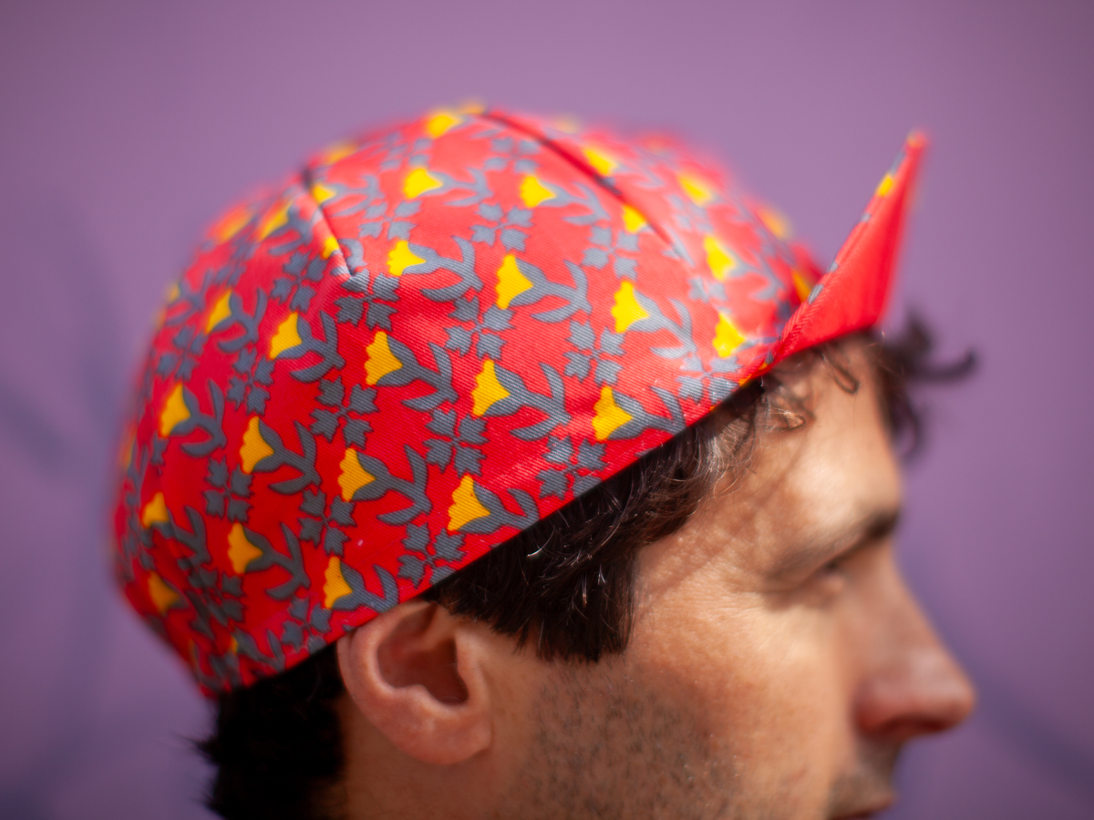 RON'S BIKES LARON'S TULIPS AND HOLLY CAP - RACE RED